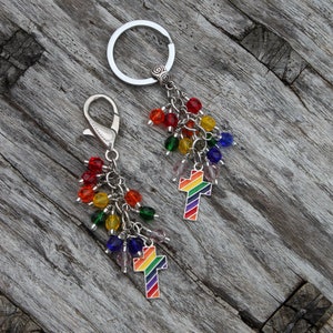 LGBTQ Pride Keychain | LGBTQ Purse Charm | Lesbian | Gay | Bisexual | Transgender | Queer | Ally | Pride | Proud | Rainbow | LGBTQ Christian