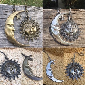 MOON and SUN Fan Pull Set | Celestial Fan Pulls | Man in the Moon | I See the Moon | Nursery Decor | Kid's Room Decor | Moon Stars Galaxy