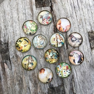Alice in Wonderland Refrigerator Magnets | Alice in Wonderland Teacher Gift | Housewarming Gift | Magnet Set Stocking Stuffer |Literary Gift