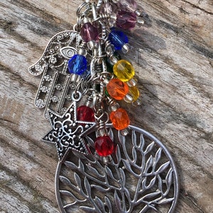 CHAKRA Árbol de la Vida Monedero Encanto Llavero / Estrella de David / Árbol de la Vida / Hamsa / Mal de Ojo / Regalo Judío / Llavero Judío Encanto del Monedero