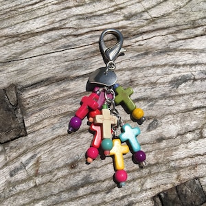 Cross Love Key Chain | Purse Charm | Zipper Pull | Christian Gift | Christian Key Chain | Christian Purse Charm | Christian Planner Charm