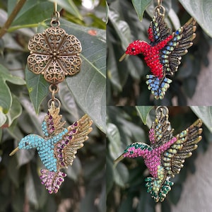HUMMINGBIRD Christmas Ornaments | Rhinestone Christmas Ornament | Hummingbird Home Decor |
