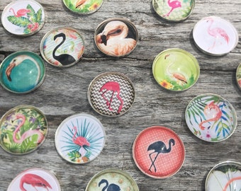 FLAMINGO Magnet Set | Flamingos | Tropical Birds | Tropical | Housewarming Gift | Party Favor | Stocking Stuffer | Office Gift