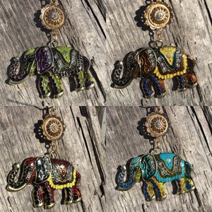 ELEPHANT Christmas Ornaments | Rhinestone Christmas Ornament | Elephant Home Decor | Elephant Window Suncatcher | Elephant | Ornament Set