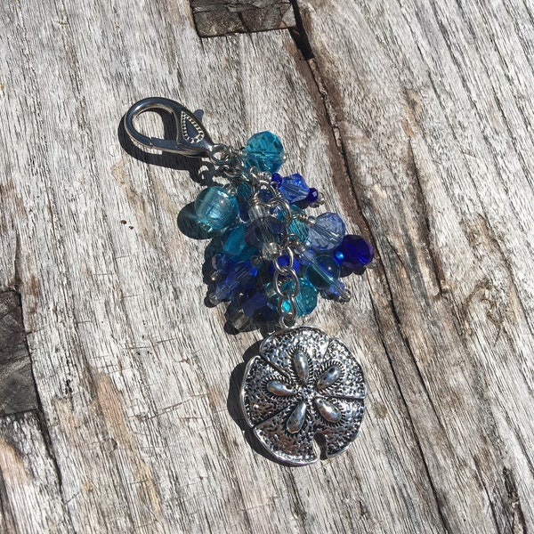 Sand Dollar Purse Charm | Shell Purse Charm | Backpack Charm | Bridesmaid Gift | Beach Gift | Bridal Party Swag | Beach Key Chain