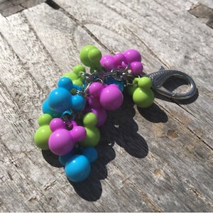 Mouse Ears Purse Charm - Purple Blue & Green | Mouse Head Backpack Charm | Purse Charm | Purse Clip | Backpack Charm