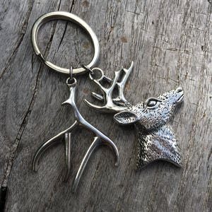 OH DEER Key Chain | Deer Key Ring | Antler Key Ring | Hunter Gift | Hunter | Gift for Dad | Gift for Him | Stocking Stuffer | New Car |