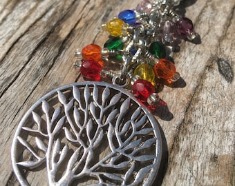 CHAKRA Tree of Life Purse Charm Key Chain | Yoga Gift | Healing Charka Gift | Chakra Balance | Chakra Tree of Life