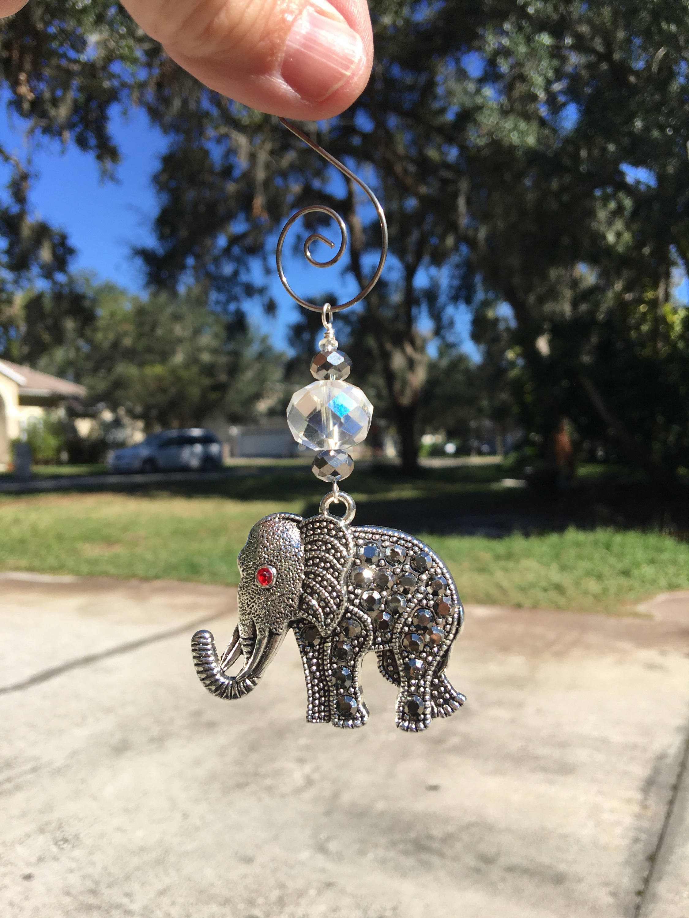 ELEPHANT Christmas Ornaments Rhinestone Christmas Ornament Etsy Israel