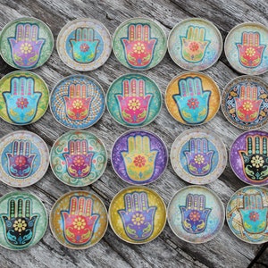 HAMSA HAND Magnet Set | Hamsa | Hand of Fatima | Housewarming Gift | Party Favor | Stocking Stuffer | Office Gift | Yoga | Yoga Class