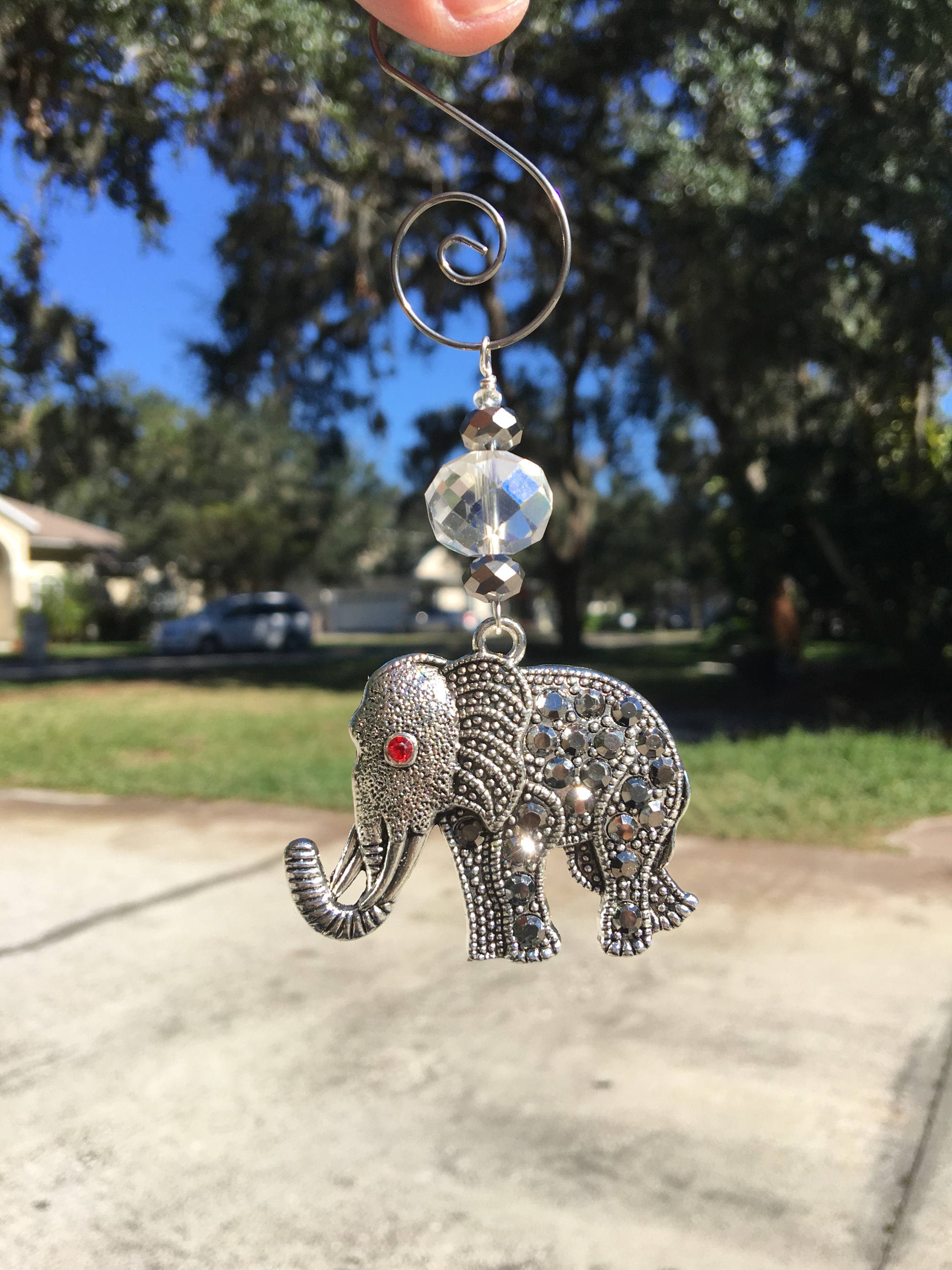 ELEPHANT Christmas Ornaments Rhinestone Christmas Ornament Etsy Israel