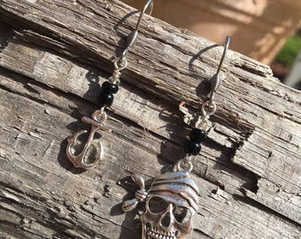 Pirate Earrings | Jolly Roger | Pirate and Anchor | Gasparilla | Pirates of the Caribbean