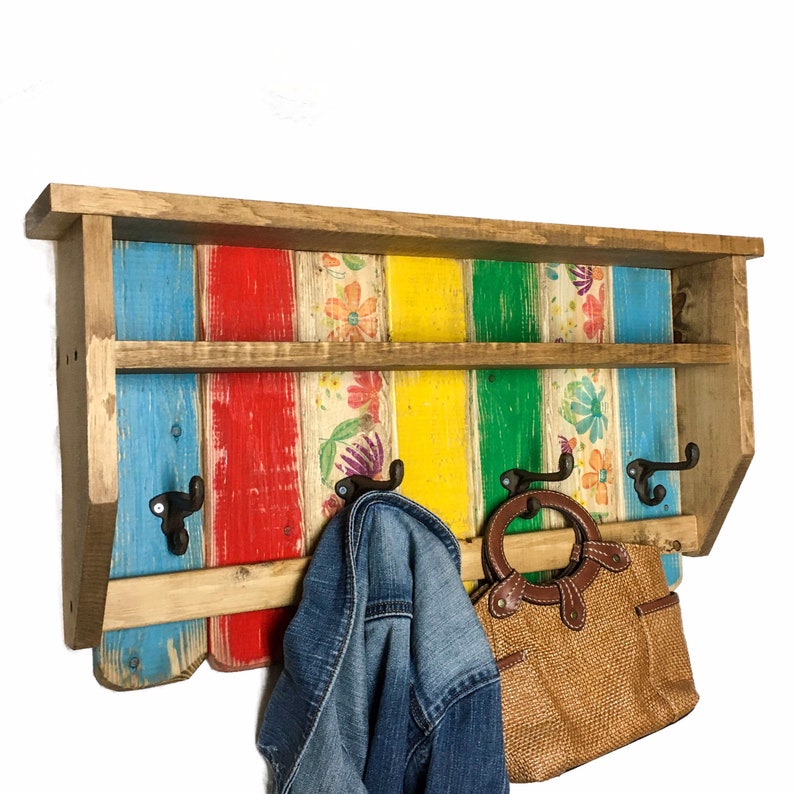 Wood Entryway Organizer Coat Rack Shelf / Floating Shelf / Etsy