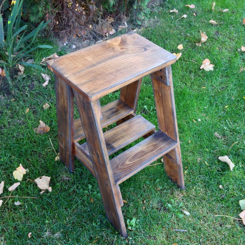 Kitchen Stool Wood Step Ladder Step Stool For Kids Large Etsy