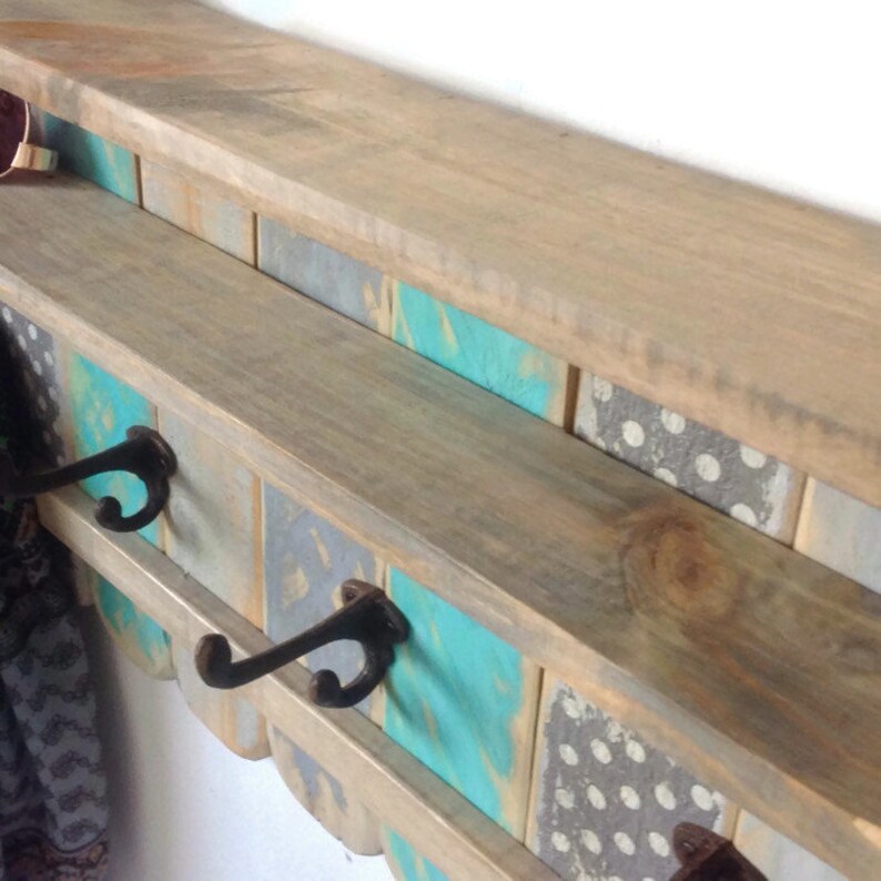 Coat Rack with Shelf Entryway Organizer Towel Rack Key Hooks Etsy