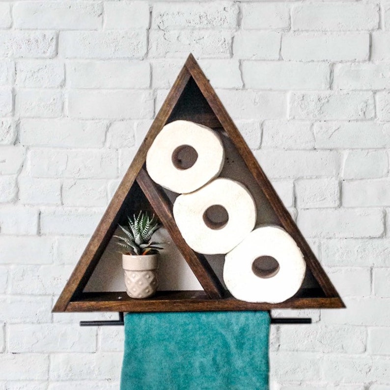 Triangle Shelf / Bathroom Shelves / Geometric Shelving / Etsy