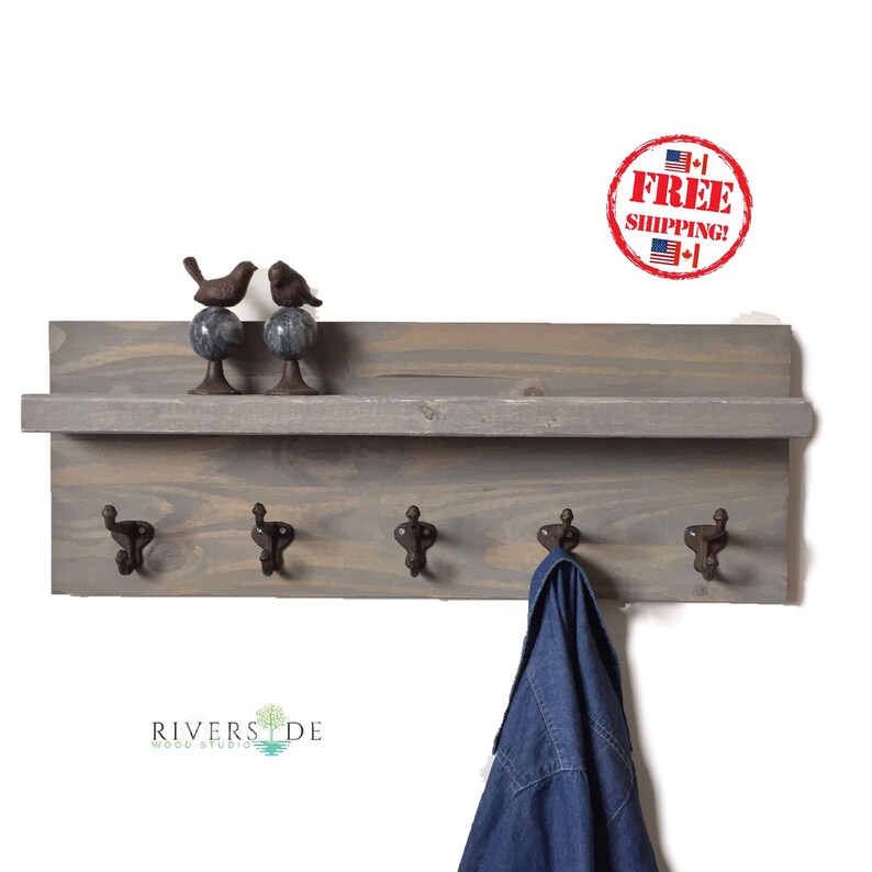 Entryway Shelf With Hooks Coat Hook Shelf Entryway Shelves Etsy