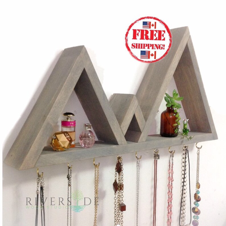 Mountain Shelf Jewelry Hanger / Triangle Shelf / Metal Hanger Etsy