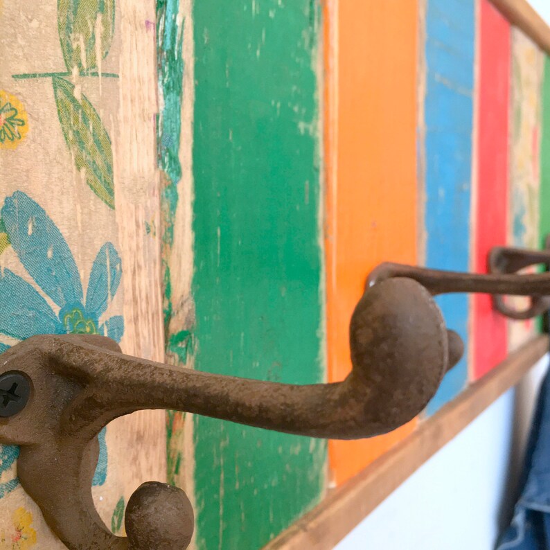 Wood Coat Rack Entryway Organizer Towel Rack Key Hooks Wall Etsy