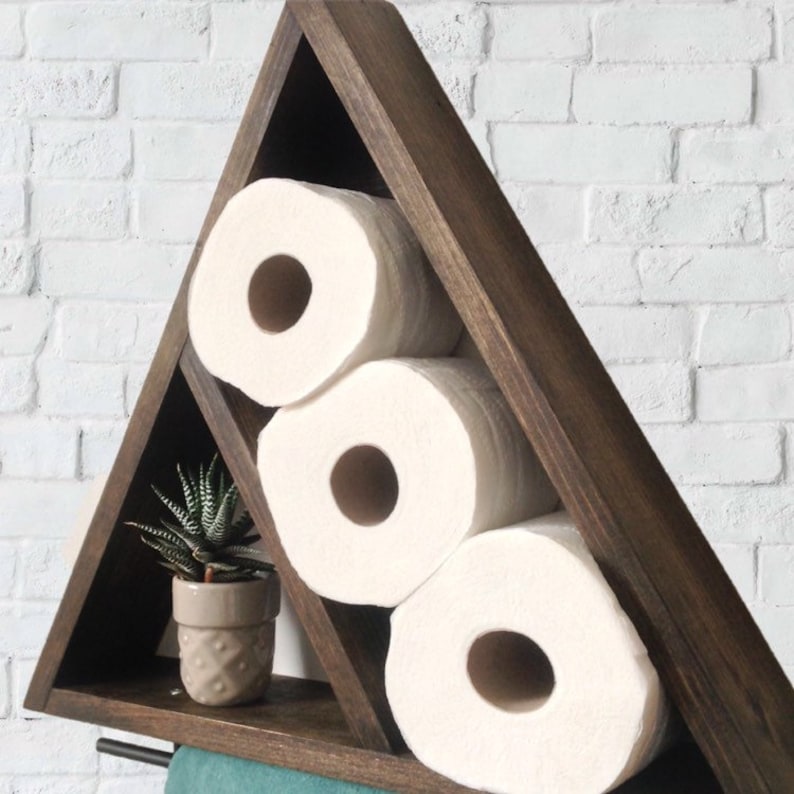 Triangle Shelf / Bathroom Shelves / Geometric Shelving / Etsy