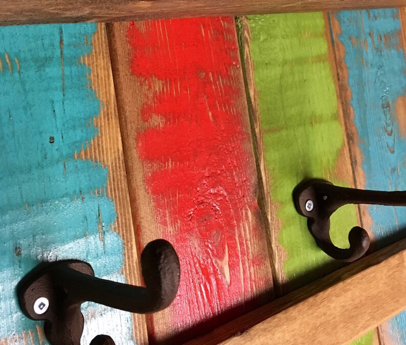 Wood Coat Rack Entryway Organizer Towel Rack Key Hooks Wall Etsy