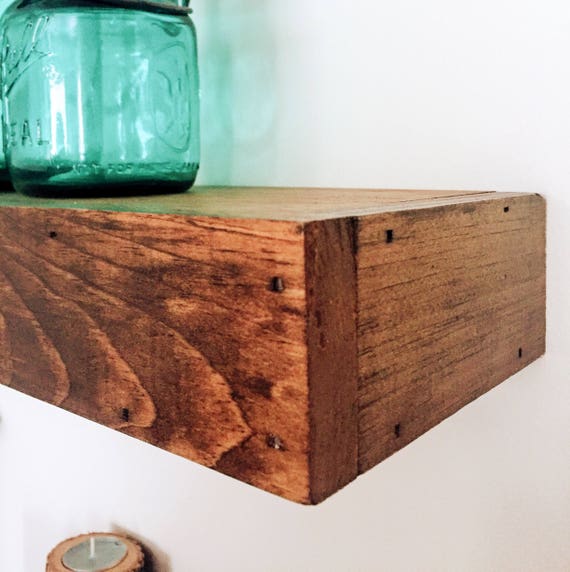 Rustic Wood Floating Shelf Floating Shelves With Hidden Etsy
