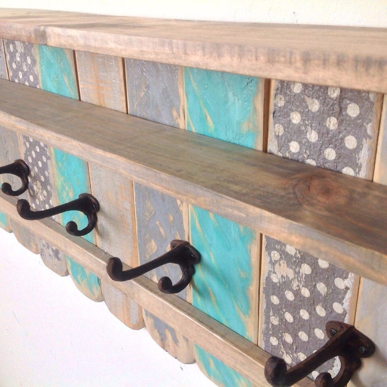 Coat Rack with Shelf Entryway Organizer Towel Rack Key Hooks Etsy