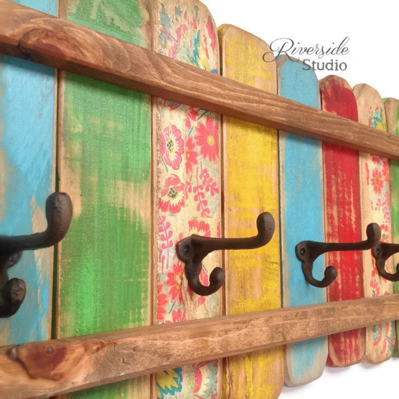 Wood Coat Rack Entryway Organizer Towel Rack Key Hooks Wall Etsy Canada