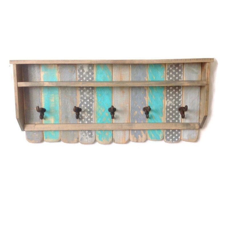 Coat Rack with Shelf Entryway Organizer Towel Rack Key Hooks Etsy