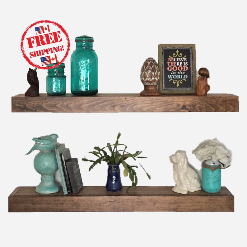 Rustic Wood Floating Shelf Floating Shelves With Hidden Etsy
