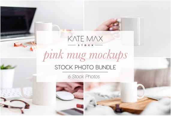 White Mug Mockups Stock Photo Bundle Styled Stock
