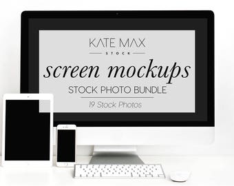 Download Free Simple White Tech Mockups Styled Stock Photo / Product Mockup / 19 Styled Stock Photography / KateMaxStock Photography PSD Template