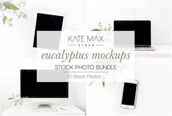 Eucalyptus Mockup Stock Photo Bundle Styled Stock Photos