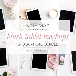 Blush Tablet Mockup Styled Stock Photo / Product Mockup / Styled Stock Photography / KateMaxStock Photography