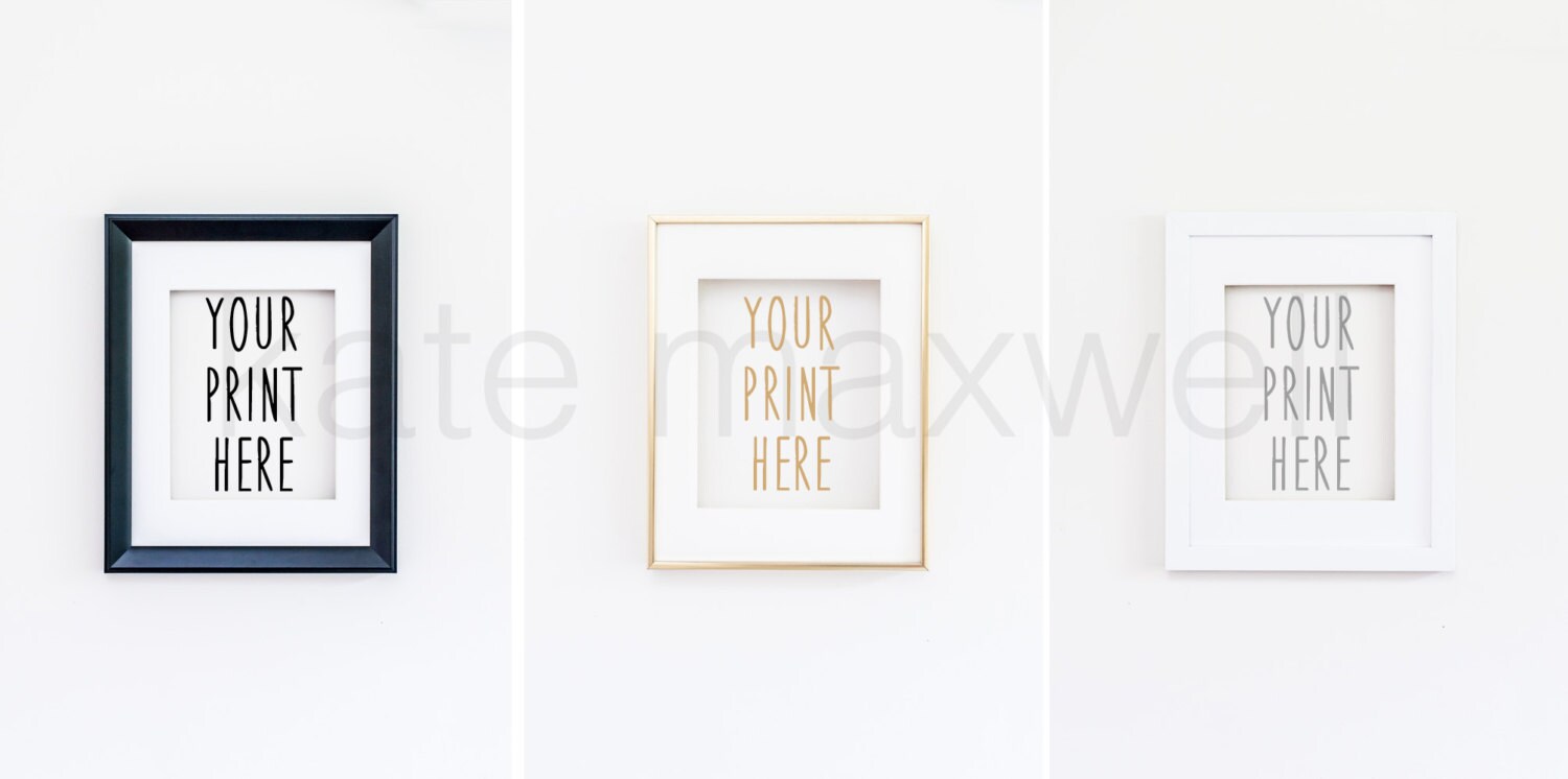 Frame Set 1 - Black, Gold, White / 8x10" Opening / Styled Stock …