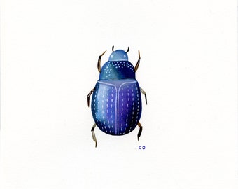 Watercolour - Blue Beetle