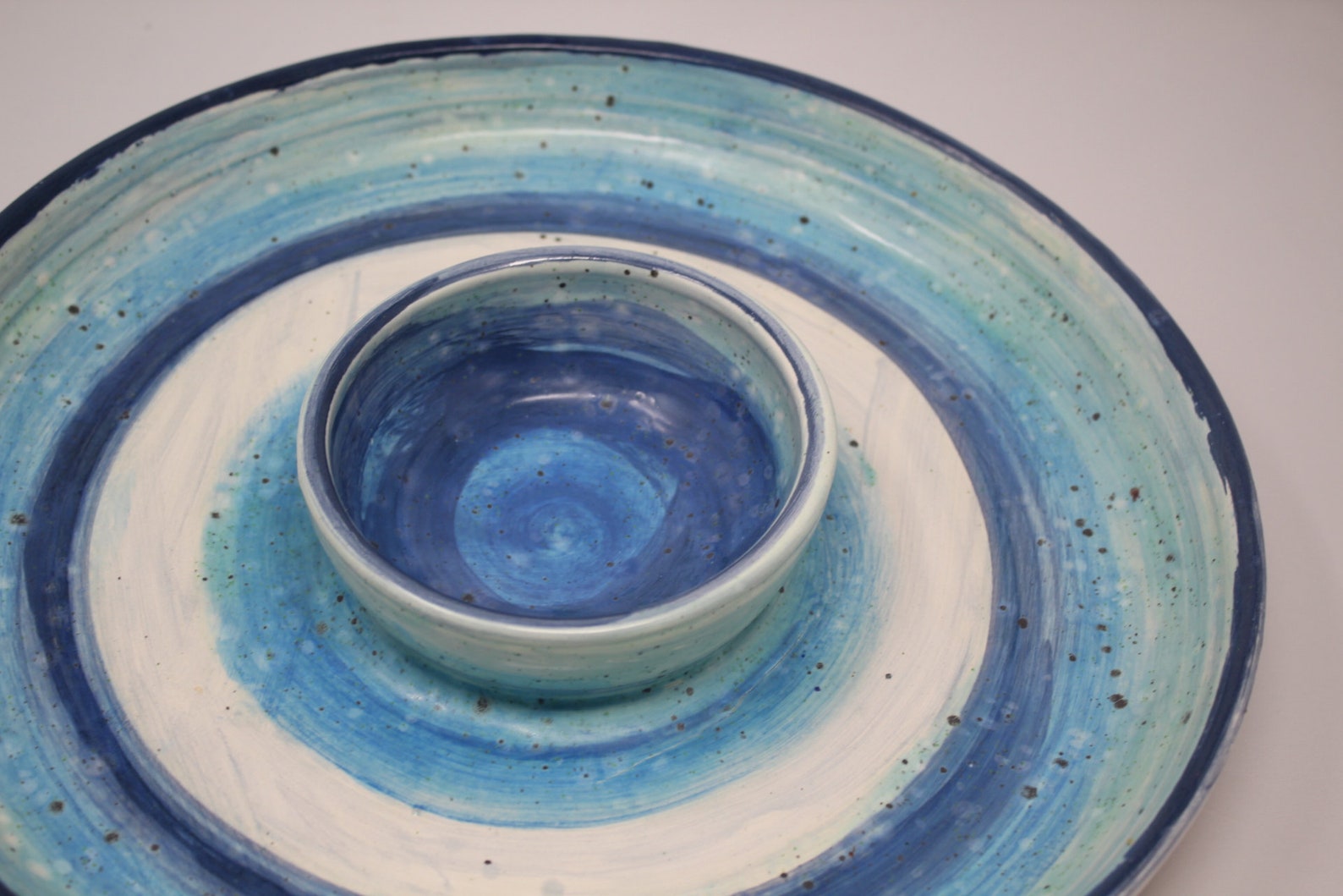 MADE TO ORDER Chip and Dip Platter Turquoise Platter Blue Etsy