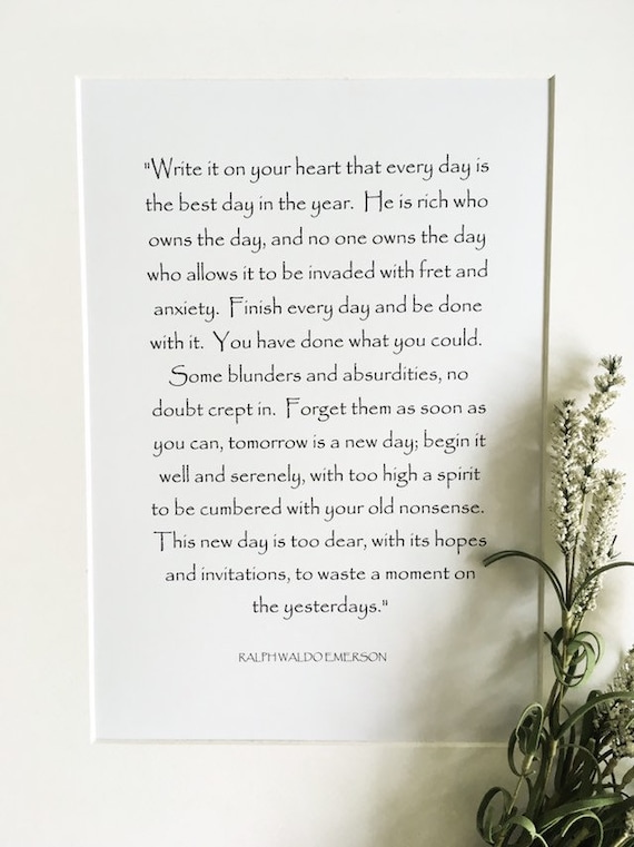 Emerson Write It On Your Heart Scrivilo Sul Tuo Cuore. Ralph Waldo Emerson. Stampare. Citare. | Etsy Italia