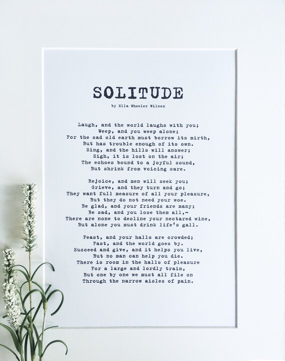 Solitude Art Print Home Decor Wall Decor Inspirational Etsy