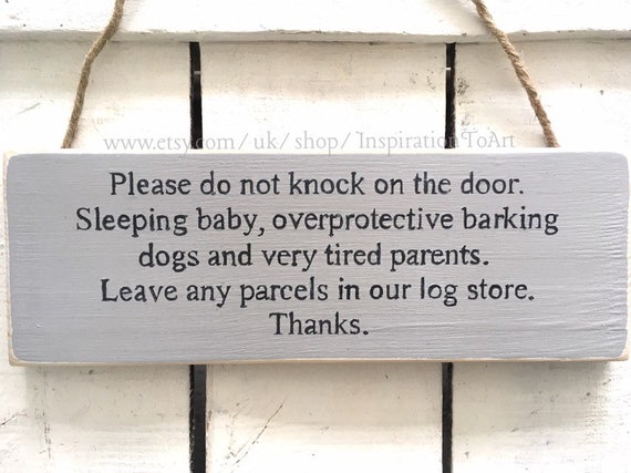 Please Do Not Knock Baby Sleeping Sign Front Door Sign Etsy