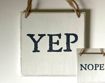 Nope Yep Do Not Disturb Sign Minimalist Work Door Hanger - Etsy