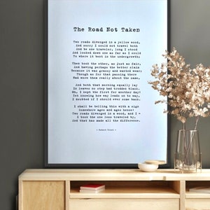 The Road Not Taken. Robert Frost Print.