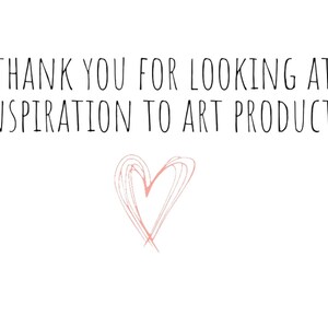May include: Thank you for looking at Inspiration to Art Products. A pink heart is drawn on a white background.