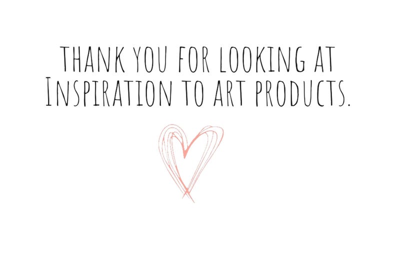 May include: Thank you for looking at Inspiration to Art Products. A pink heart is drawn on a white background.
