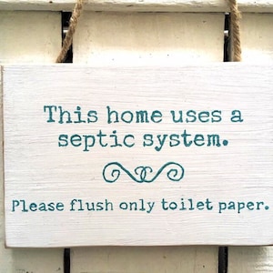 Signe de fosse septique. Signez. Fosse septique. Panneau en bois pour fosse septique Panneau pour toilettes en bois Panneau pour toilettes.