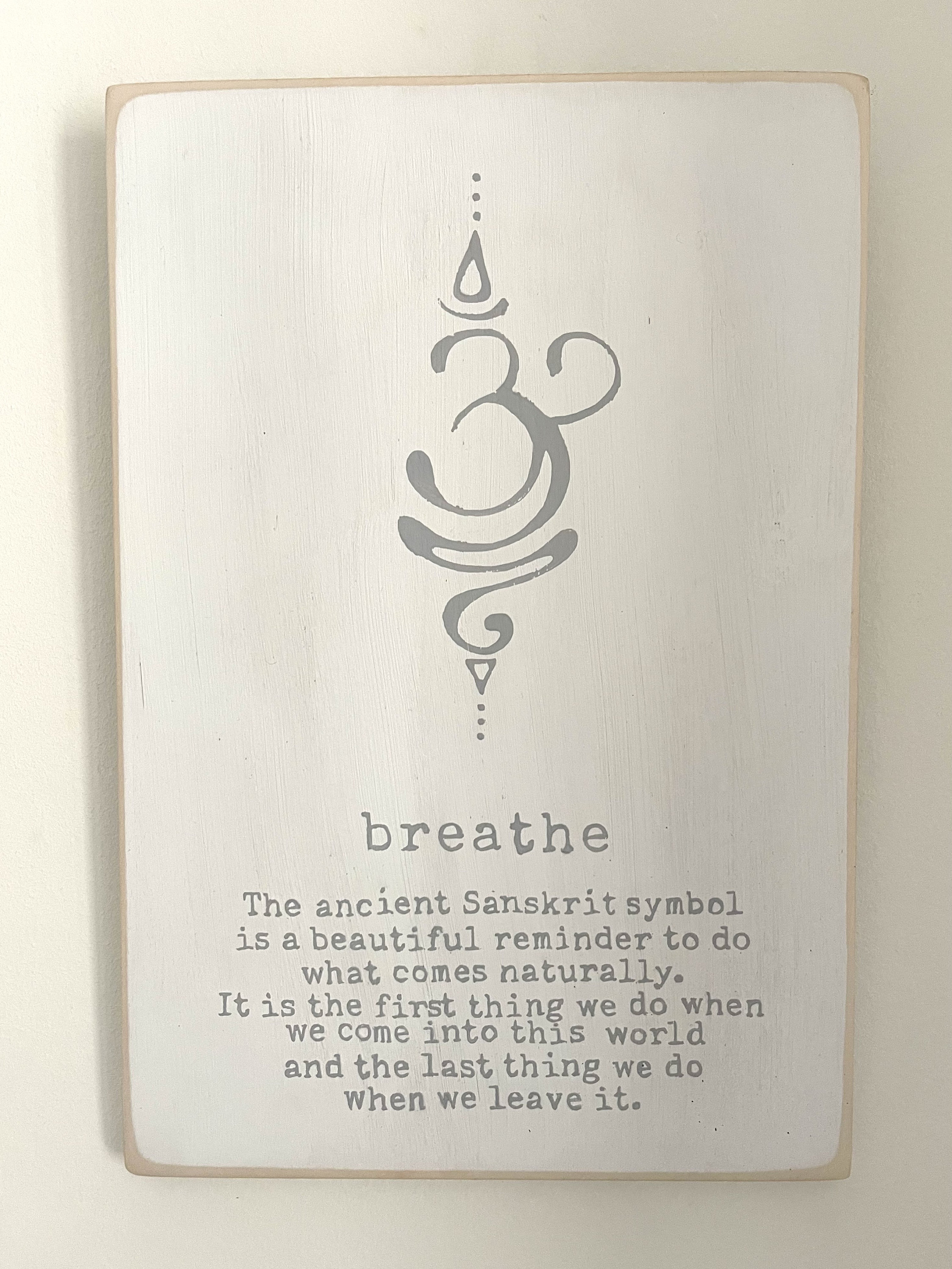  Breathe Sanskrit Symbol Metal Wall Decor,Om Yoga