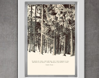 Robert Frost Poem Print: The Woods, Forest Art (A4 Unframed)