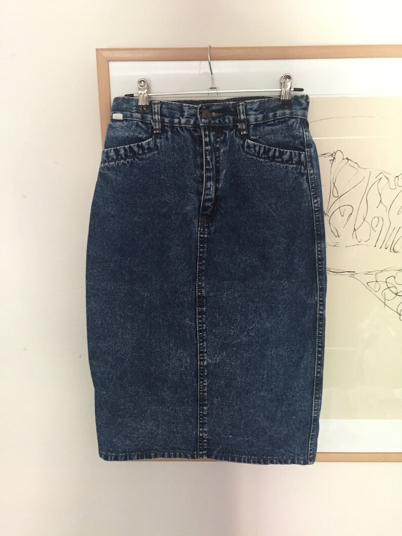 tight fitted denim skirt