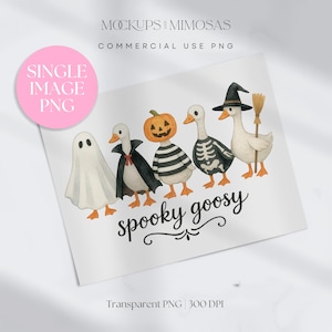Spooky Goose PNG, Silly Halloween Goose Png for kids, Spooky Goosy. Geese in Halloween Costumes Sublimation Art, Cute Horror.