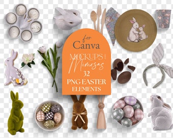 Easter Scene Creator: Moveable PNG Clipart for Canva